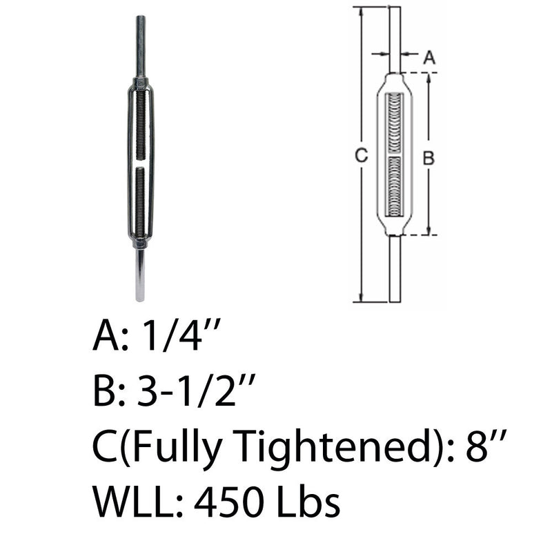 Marine Deck Stub End Turnbuckle Stainless Steel T316