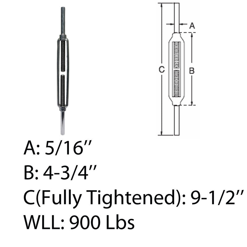 Marine Deck Stub End Turnbuckle Stainless Steel T316