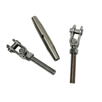 Marine 1/2" Toggle & toggle Pipe Turnbuckle 1650 Lbs WLL Stainless Steel T316