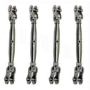 Marine 1/2" Toggle & toggle Pipe Turnbuckle 1650 Lbs WLL Stainless Steel 4 Pcs