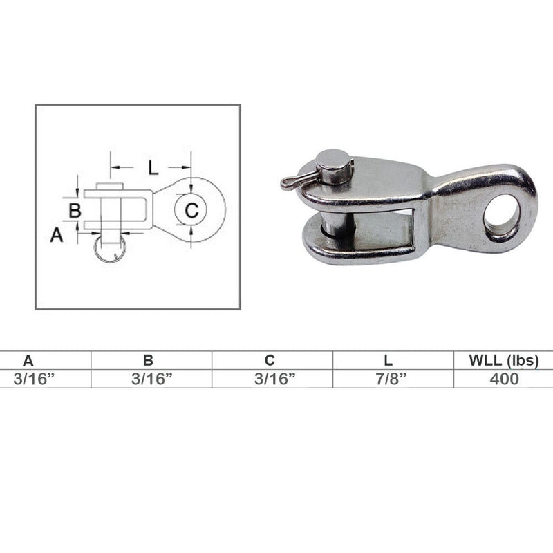 Marine Grade Rigging Toggle Lifting Rigging Stainless Steel T316