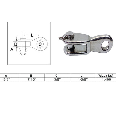 Marine Grade Rigging Toggle Lifting Rigging Stainless Steel T316