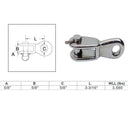 Marine Grade 5/8" Rigging Toggle 3580 Lb WLL Lifting Rigging Stainless Steel 4Pc