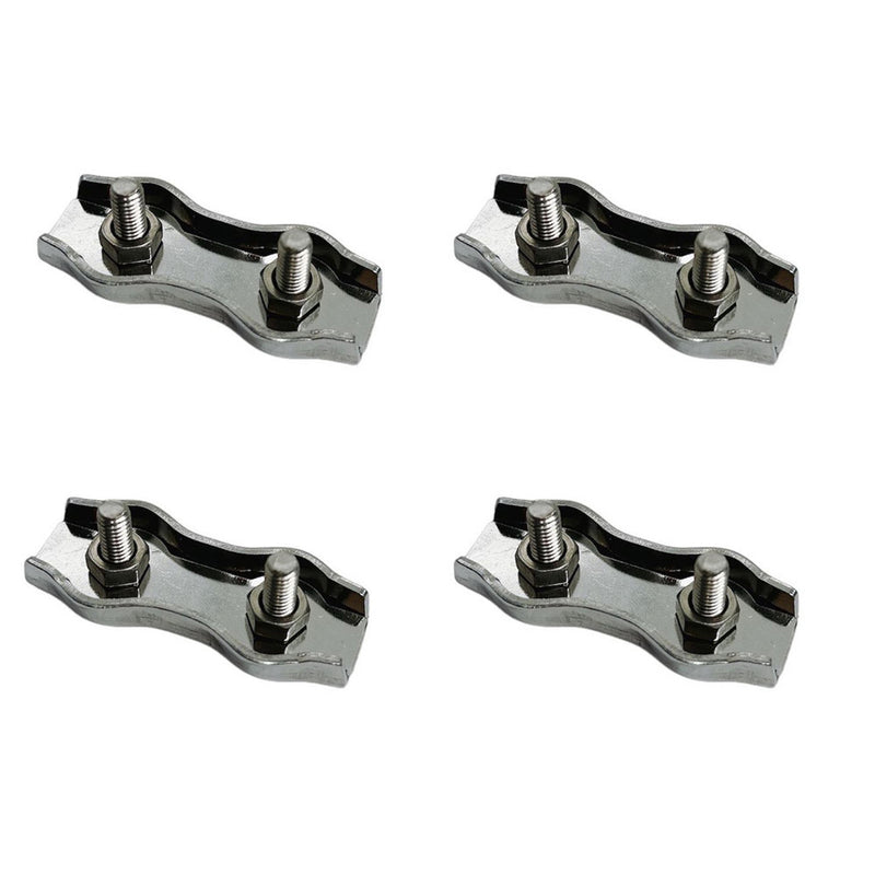 Stainless Steel Duplex 2-Post Cable Clamp,Wire Rope Cable Clamp 1/16"-3/32" 4Pcs