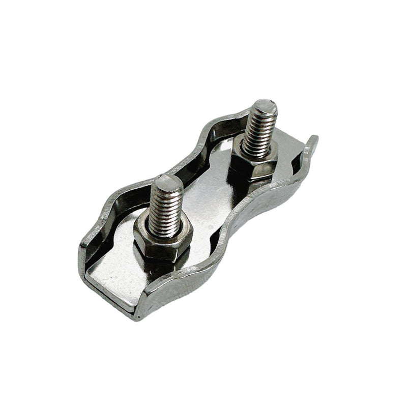 Stainless Steel Duplex 2-Post Cable Clamp,Wire Rope Cable Clamp 1/16"-3/32" 4Pcs