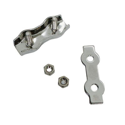 Stainless Steel Duplex 2-Post Cable Clamp,Wire Rope Cable Clamp 1/16"-3/32" 4Pcs