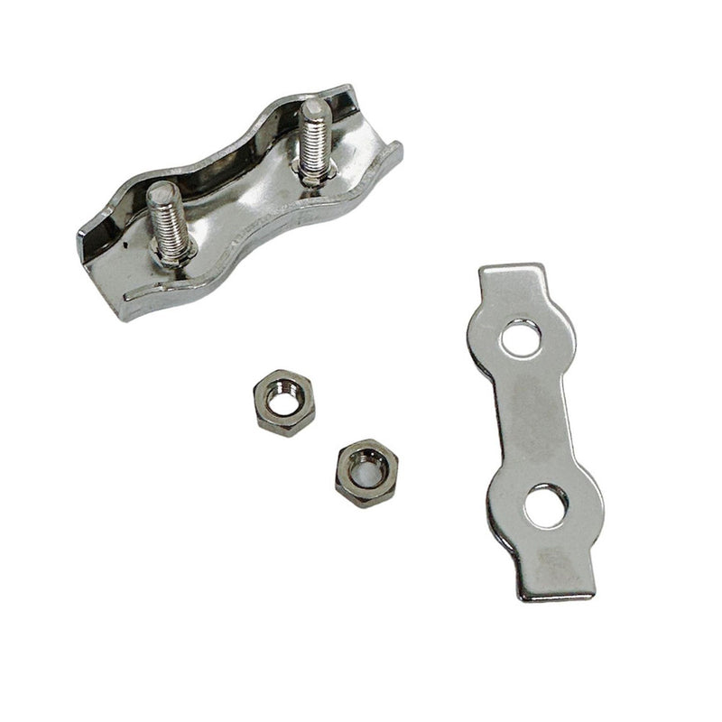 Stainless Steel Duplex 2-Post Cable Clamp,Wire Rope Cable Clamp 1/16"-3/32" 4Pcs