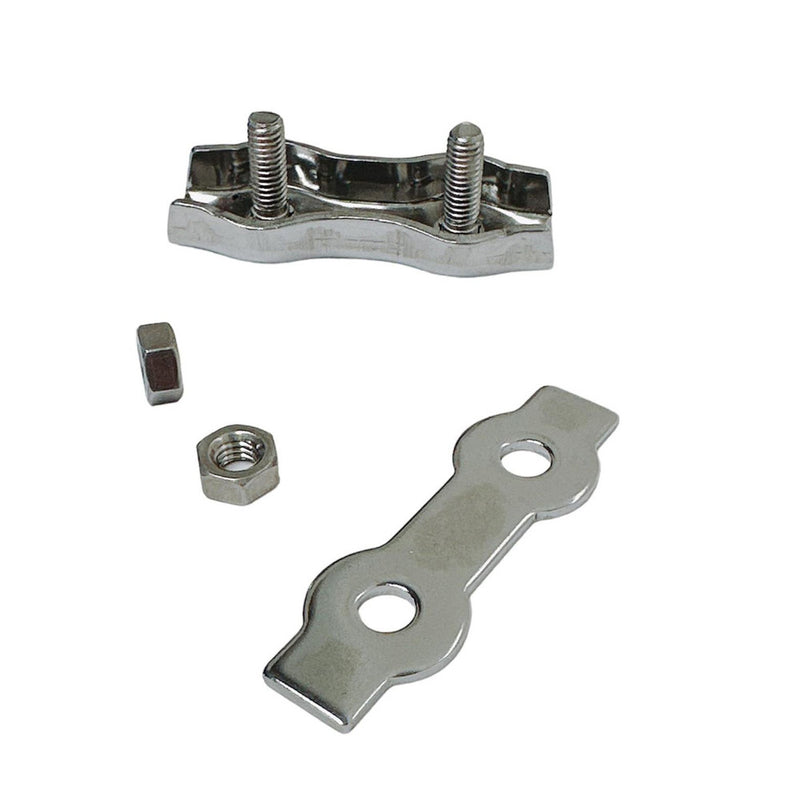Stainless Steel Duplex 2-Post Cable Clamp,Wire Rope Cable Clamp 1/16"-3/32" 4Pcs