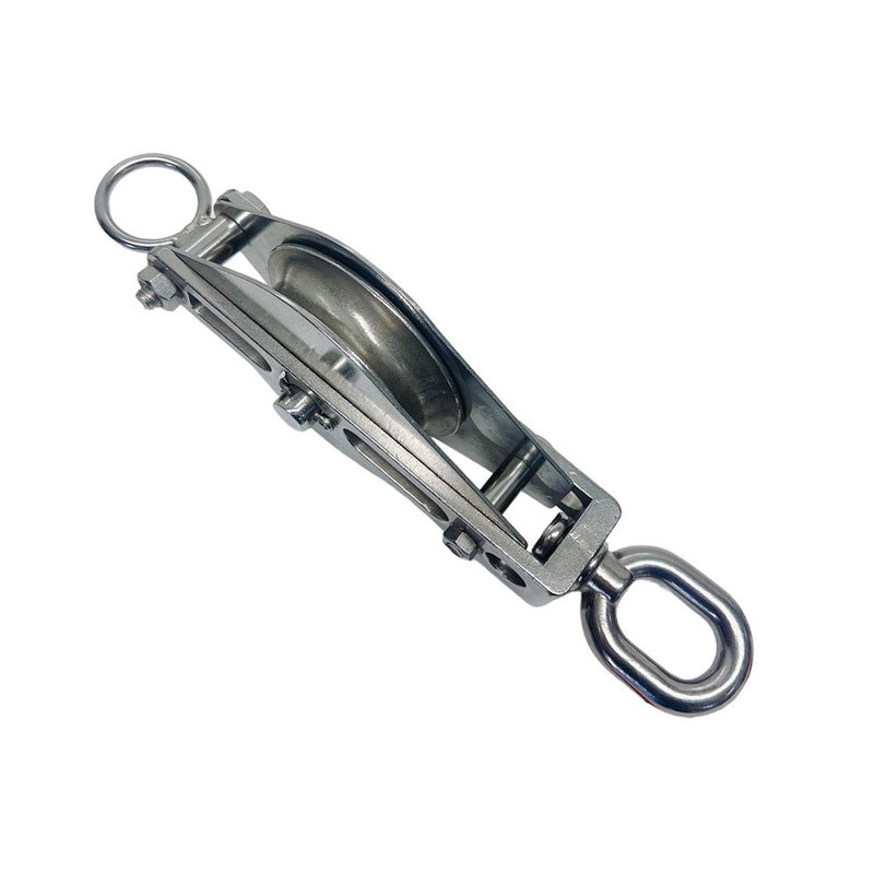 Swivel Eye Block 5" Sheave 3/4" Rope 2,000 Lbs WLL Stainless Steel T304