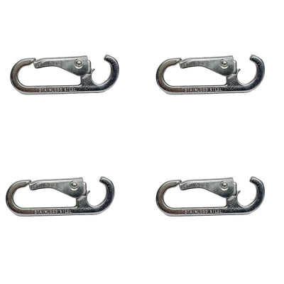 Spring Snap Open End 200 Lbs WLL Rig Marine Lift Hook Stainless Steel T304 4 Pcs