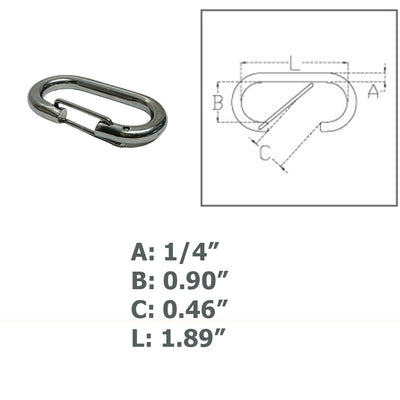 Marine Boat Bit Snap Rigging Lift Link Clip Rig Snap Stainless Steel T316 4 Pcs