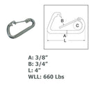 Marine Boat Spring Clip WLL Rigging Lift Link Stainless Steel T316