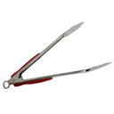 9" Stainless Steel Locking Kitchen Tongs with Plastic Grip – Utility Cooking Tongs