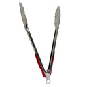 9" Stainless Steel Locking Kitchen Tongs with Plastic Grip – Utility Cooking Tongs
