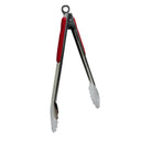 9" Stainless Steel Locking Kitchen Tongs with Plastic Grip – Utility Cooking Tongs