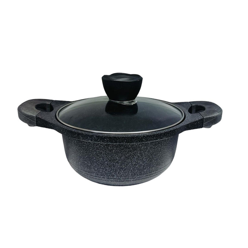 Nonstick Saucepan with Lid 7" (18cm), Marble Coating Sauce Pot Soup Pot Stockpot