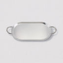 11-1/2" x 19" Stainless Steel Oval Serving Platter – Ottoman Tray with Handles for Kitchen, Parties & Decorative Display
