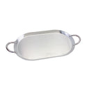 11-1/2" x 19" Stainless Steel Oval Serving Platter – Ottoman Tray with Handles for Kitchen, Parties & Decorative Display