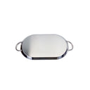 11-1/2" x 19" Stainless Steel Oval Serving Platter – Ottoman Tray with Handles for Kitchen, Parties & Decorative Display