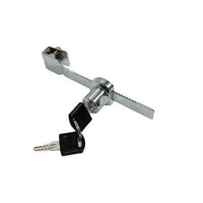 Sliding Glass Door Lock Display Case Lock Ratchet Lock, Chrome Finish, Security