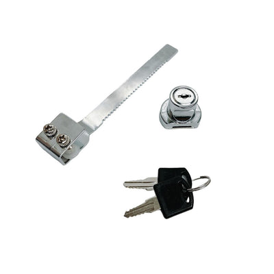 Sliding Glass Door Lock Display Case Lock Ratchet Lock, Chrome Finish, Security