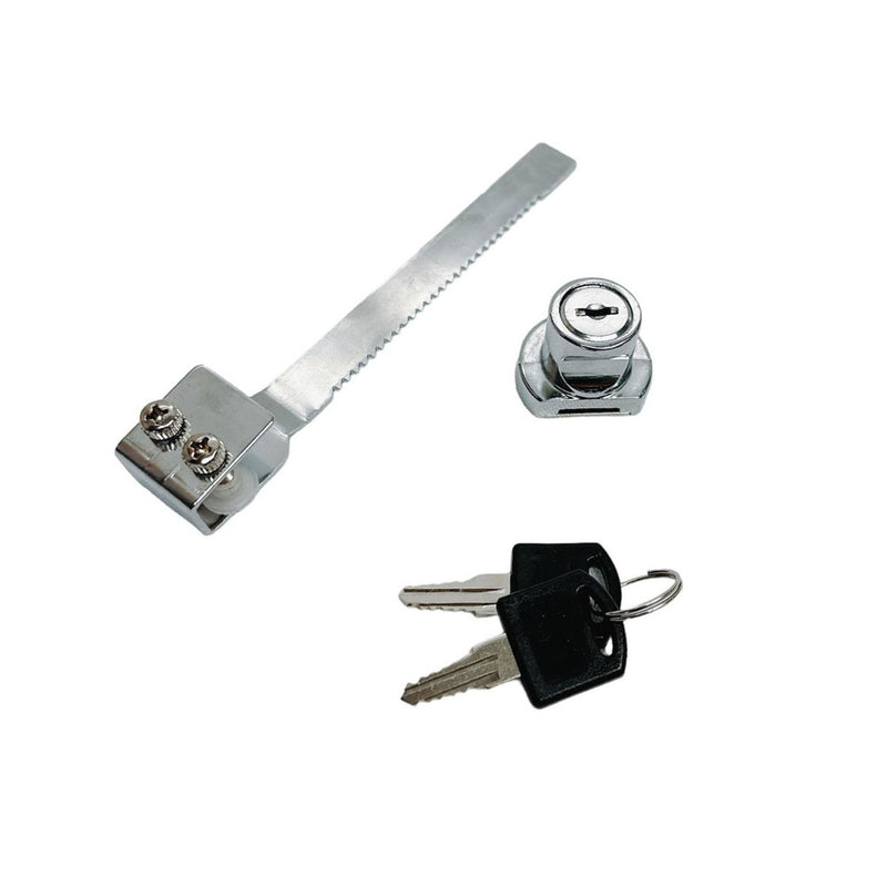 Sliding Glass Door Lock Display Case Lock Ratchet Lock, Chrome Finish, Security