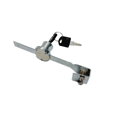 Sliding Glass Door Lock Display Case Lock Ratchet Lock, Chrome Finish, Security