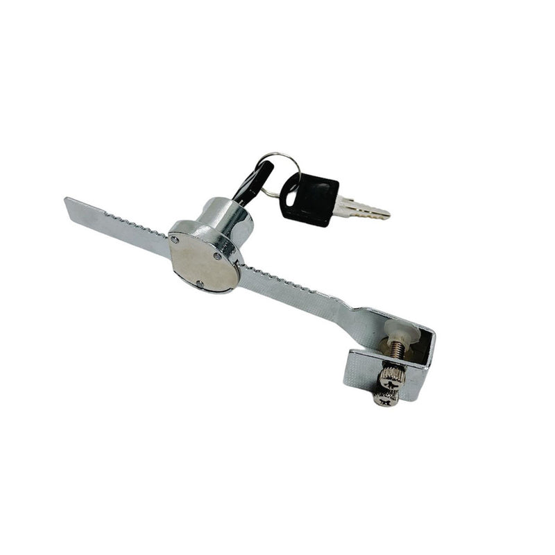 Sliding Glass Door Lock Display Case Lock Ratchet Lock, Chrome Finish, Security