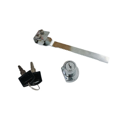 Sliding Glass Door Lock Display Case Lock Ratchet Lock, Chrome Finish, Security