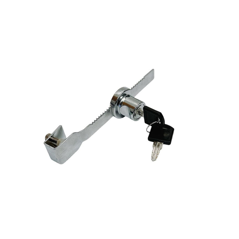 Sliding Glass Door Lock Display Case Lock Ratchet Lock, Chrome Finish, Security