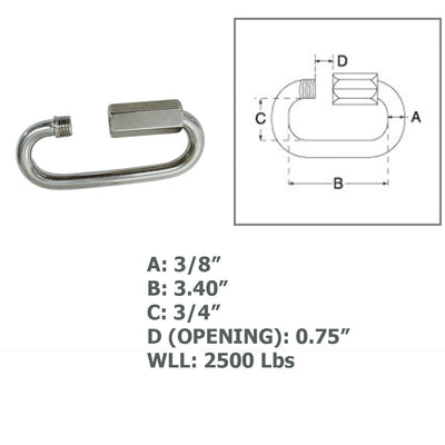 Marine Boat Long Quick LinkConnect Link Stainless Steel T316