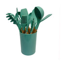 TURQUOISE Silicone Kitchen Utensil Spatula Pasta Serving Tong Whisk 12 Pc Set