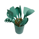 TURQUOISE Silicone Kitchen Utensil Spatula Pasta Serving Tong Whisk 12 Pc Set