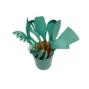 TURQUOISE Silicone Kitchen Utensil Spatula Pasta Serving Tong Whisk 12 Pc Set
