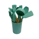 TURQUOISE Silicone Kitchen Utensil Spatula Pasta Serving Tong Whisk 12 Pc Set