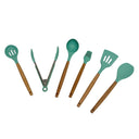 TURQUOISE Silicone Kitchen Utensil Spatula Pasta Serving Tong Whisk 12 Pc Set