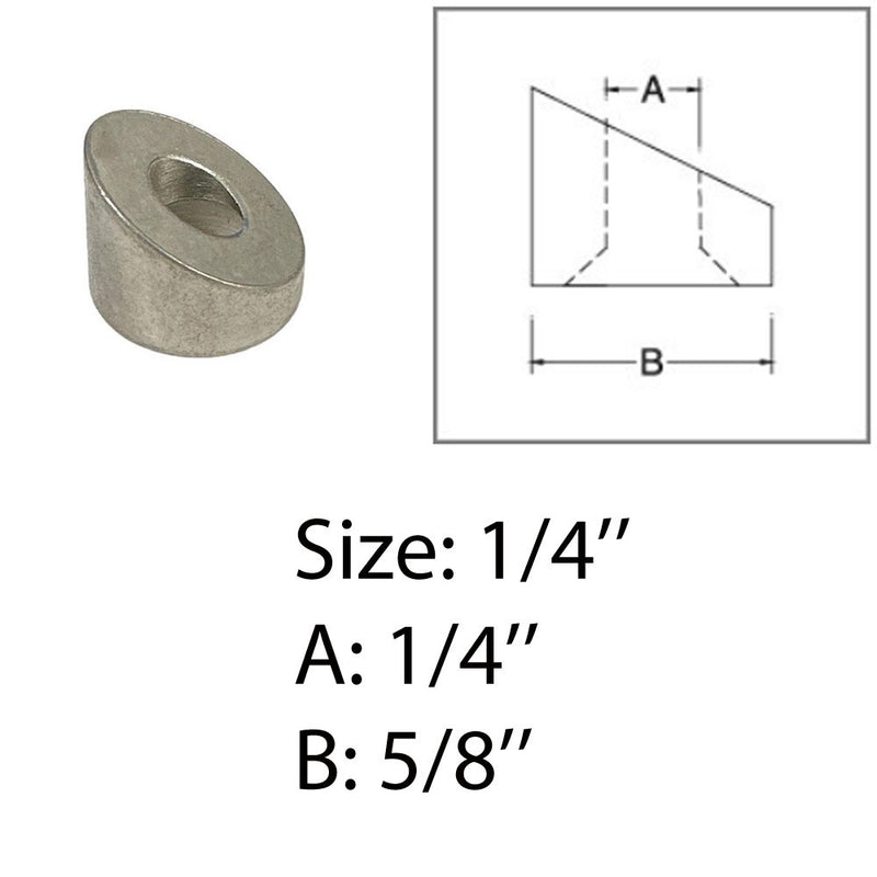 Marine 1/4" 30 Degree Countersunk Angle Washer Cable Stainless Steel T316 4 Pcs