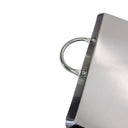12"L x 12"W Stainless Steel Square Serving Platter, Ottoman Tray with Handle for Kitchen, Parties & Decorative Display