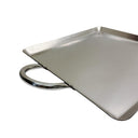12"L x 12"W Stainless Steel Square Serving Platter, Ottoman Tray with Handle for Kitchen, Parties & Decorative Display