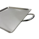 12"L x 12"W Stainless Steel Square Serving Platter, Ottoman Tray with Handle for Kitchen, Parties & Decorative Display