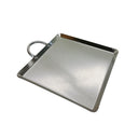 12"L x 12"W Stainless Steel Square Serving Platter, Ottoman Tray with Handle for Kitchen, Parties & Decorative Display