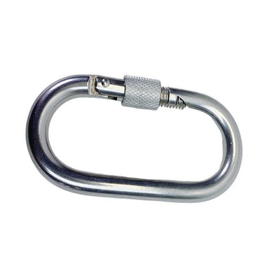 7/16" Carabiner Clip Spring Snap Hook Oval Shape W/ Lock Nut Stainless Steel 4Pc