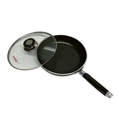 10" (26CM) Non-Stick Frying Pan with Glass Lid – Cooking Skillet Pot for Kitchen Cookware Set