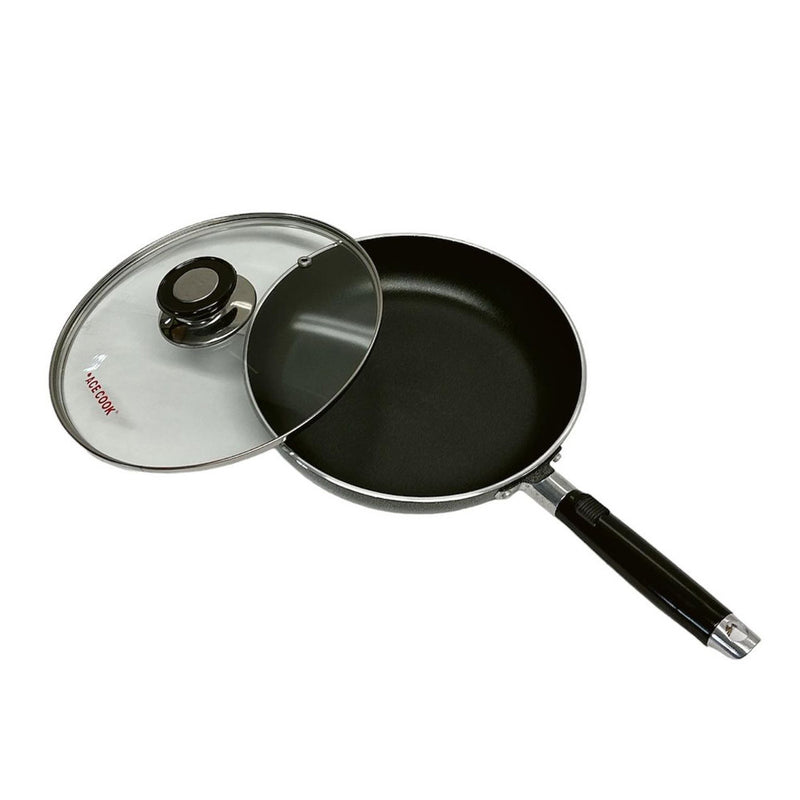 10" (26CM) Non-Stick Frying Pan with Glass Lid – Cooking Skillet Pot for Kitchen Cookware Set