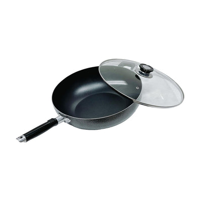 13.5" Nonstick Wok Pan W/ Lid Deep Frying Pan W/ Handle,Skillet,Dishwasher Safe