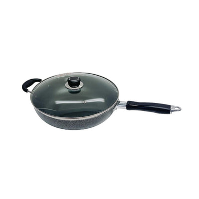 12.5" Nonstick Wok Pan W/ Lid Deep Frying Pan W/ Handle,Skillet,Dishwasher Safe