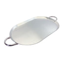 21" x 13" Stainless Steel Oval Serving Platter, Ottoman Tray with Handles for Kitchen, Parties & Decorative Display