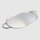 21" x 13" Stainless Steel Oval Serving Platter, Ottoman Tray with Handles for Kitchen, Parties & Decorative Display