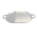 21" x 13" Stainless Steel Oval Serving Platter, Ottoman Tray with Handles for Kitchen, Parties & Decorative Display