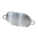 21" x 13" Stainless Steel Oval Serving Platter, Ottoman Tray with Handles for Kitchen, Parties & Decorative Display